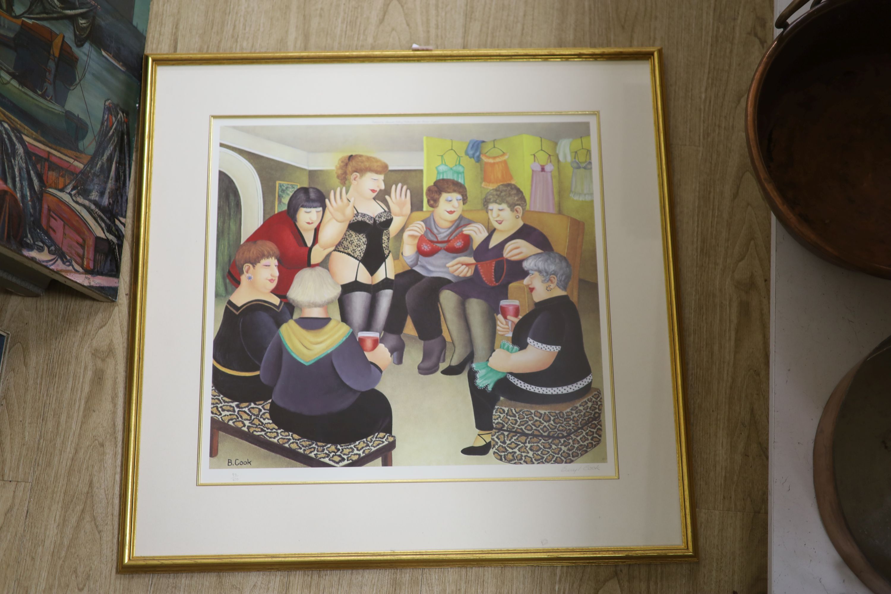 Beryl Cook, limited edition print, 'Party Girls', signed, 90/650, 53 x 56cm